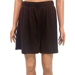 Nordstrom 4th + Reckless medium Robyn chocolate rib knit shorts SH 3141